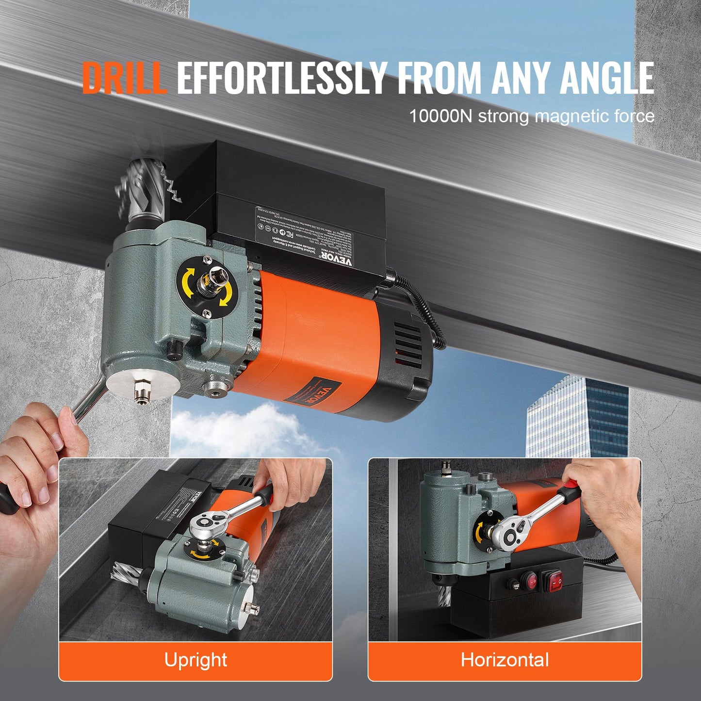 Magnetic Drill Press 1300W Low Profile Mag Drill Light Weight Portable