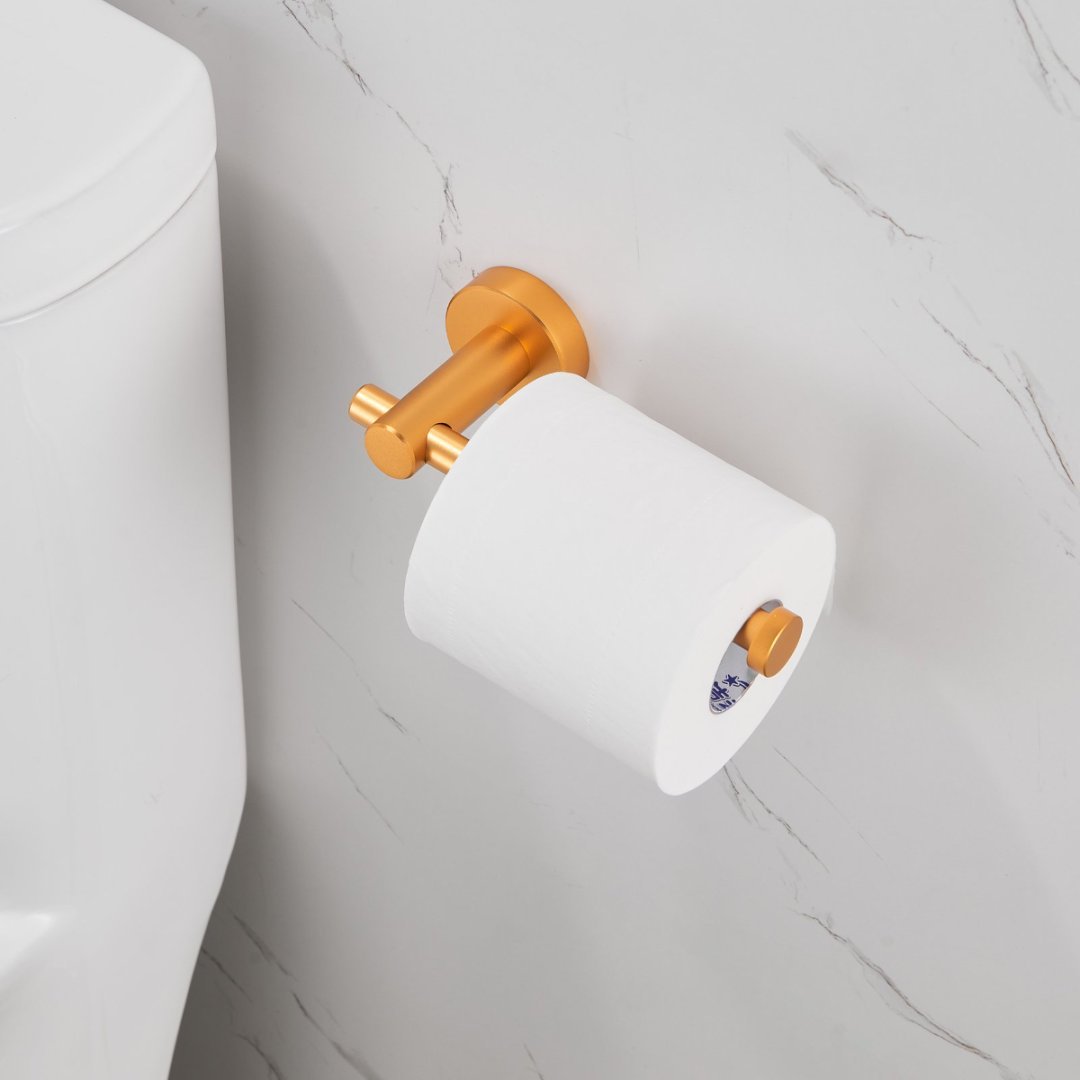 Toilet Paper Holder Brushed Gold Thicken Space Aluminum Toilet Roll Holder For Bathroom, Kitchen, Washroom Wall Mount