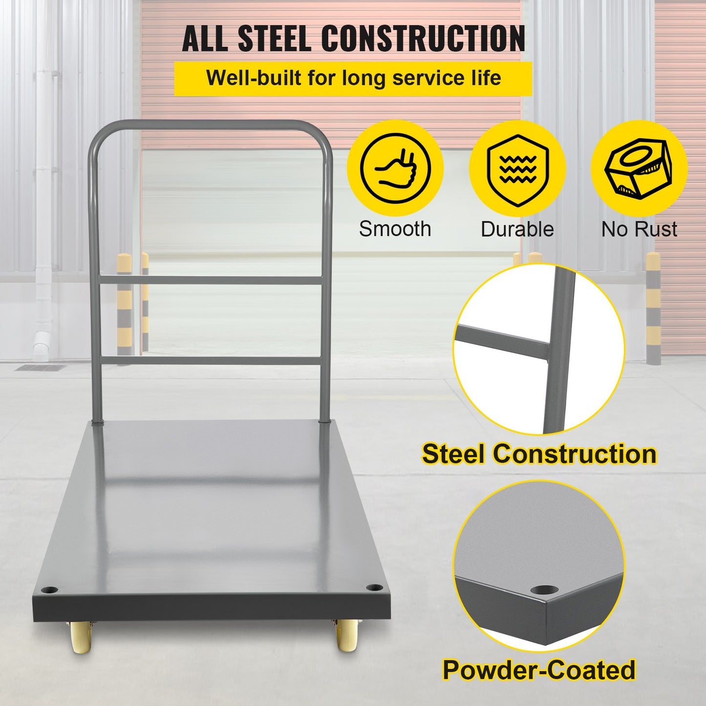 VEVOR Platform Truck 2000 Lbs Capacity  Flatbed Cart Hand Truck