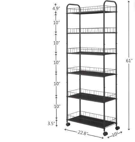 Layer Storage Car Line Slim Shelves With Wheels