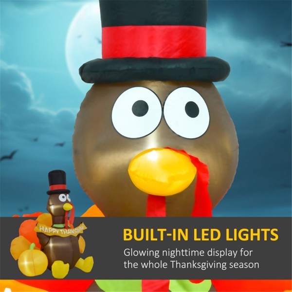 Thanksgiving Day Decoration Turkey pulls banner with pumpkin inflatable