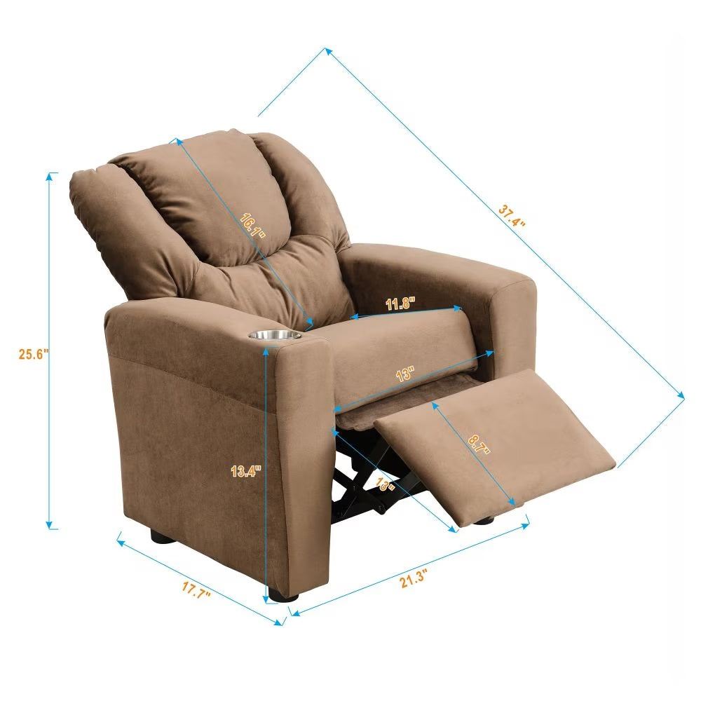 Upholstered Couch With One Cup Holder