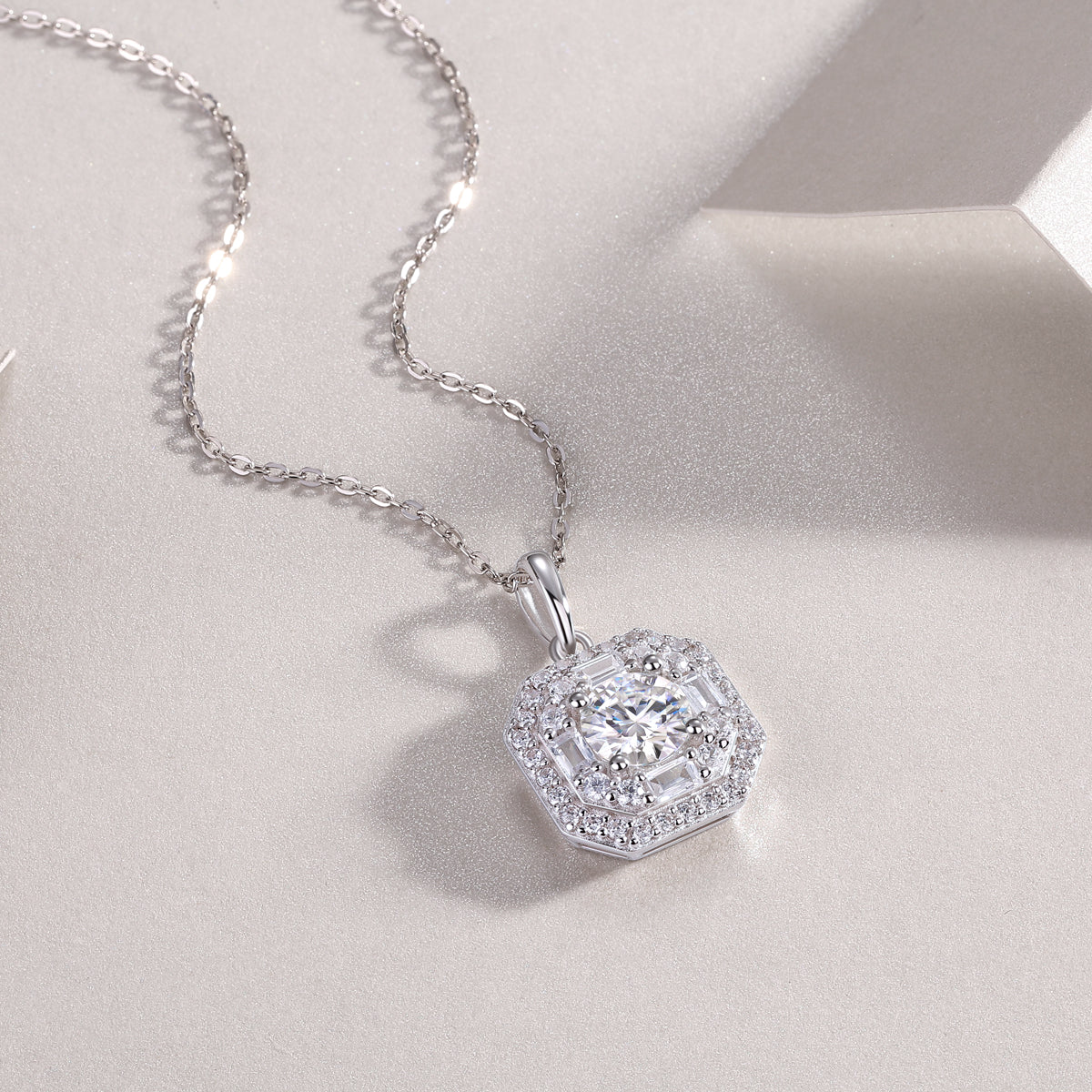 1Small Square Bag Luxury Fashion Diamond Pendant Necklace Set With Mosan Diamond Silver Ornaments Prohibit TikTok sales