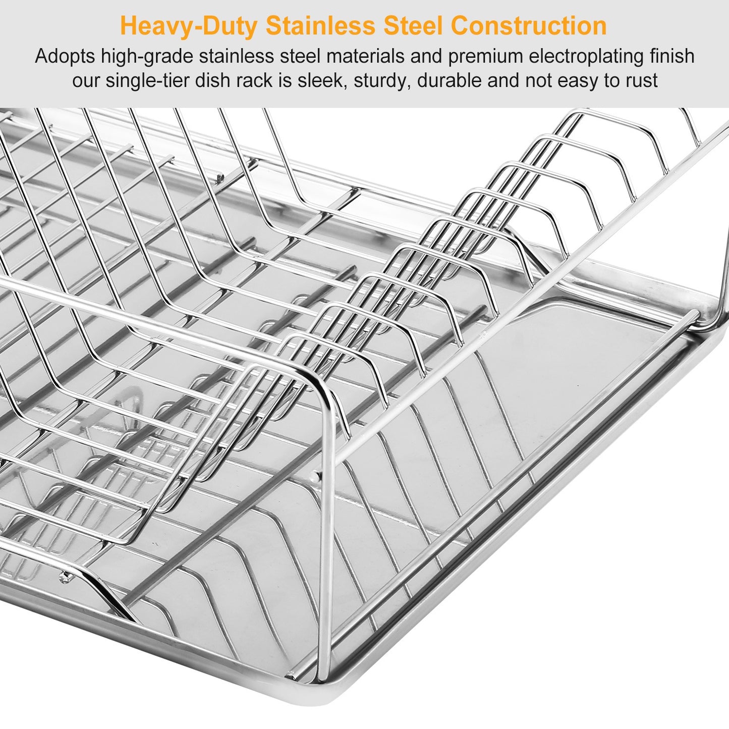 2 Size Optional Dish Drying Rack Stainless Steel Dish Rack With Drainboard Cutlery Holder Kitchen Dish Organizer