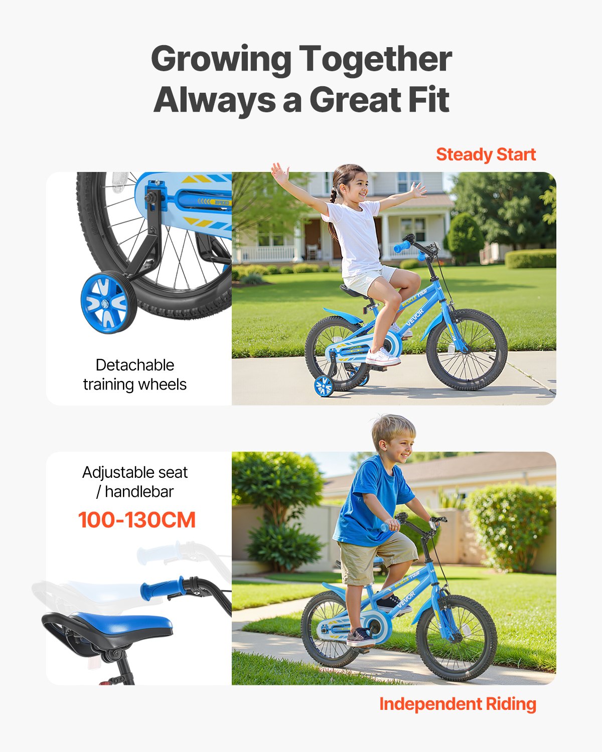 Kids Bike 16 Inches BMX Style Children Bicycle For Boys & Girls Aged 4-8
