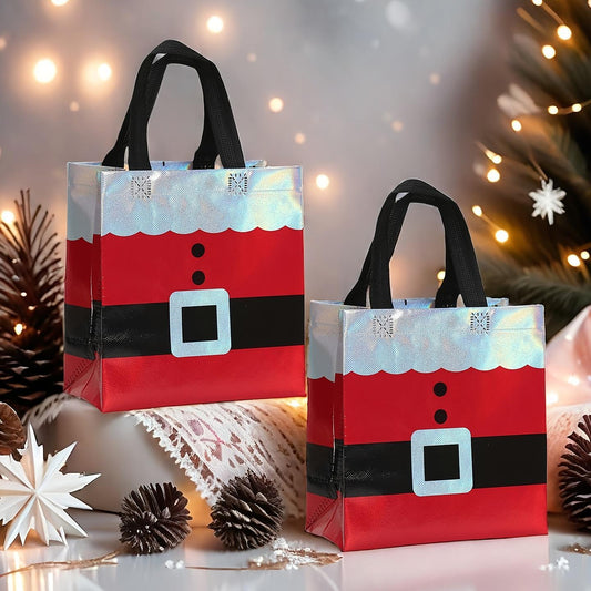 30-Piece Christmas Gift Bag Set - Non-woven Santa Claus Design Party Tote Bags