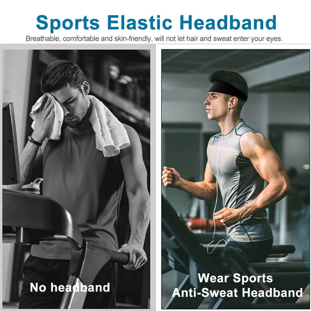 3x Men Women Sweat Sweatband Headband Stretch Sports Head Band Yoga Gym Running