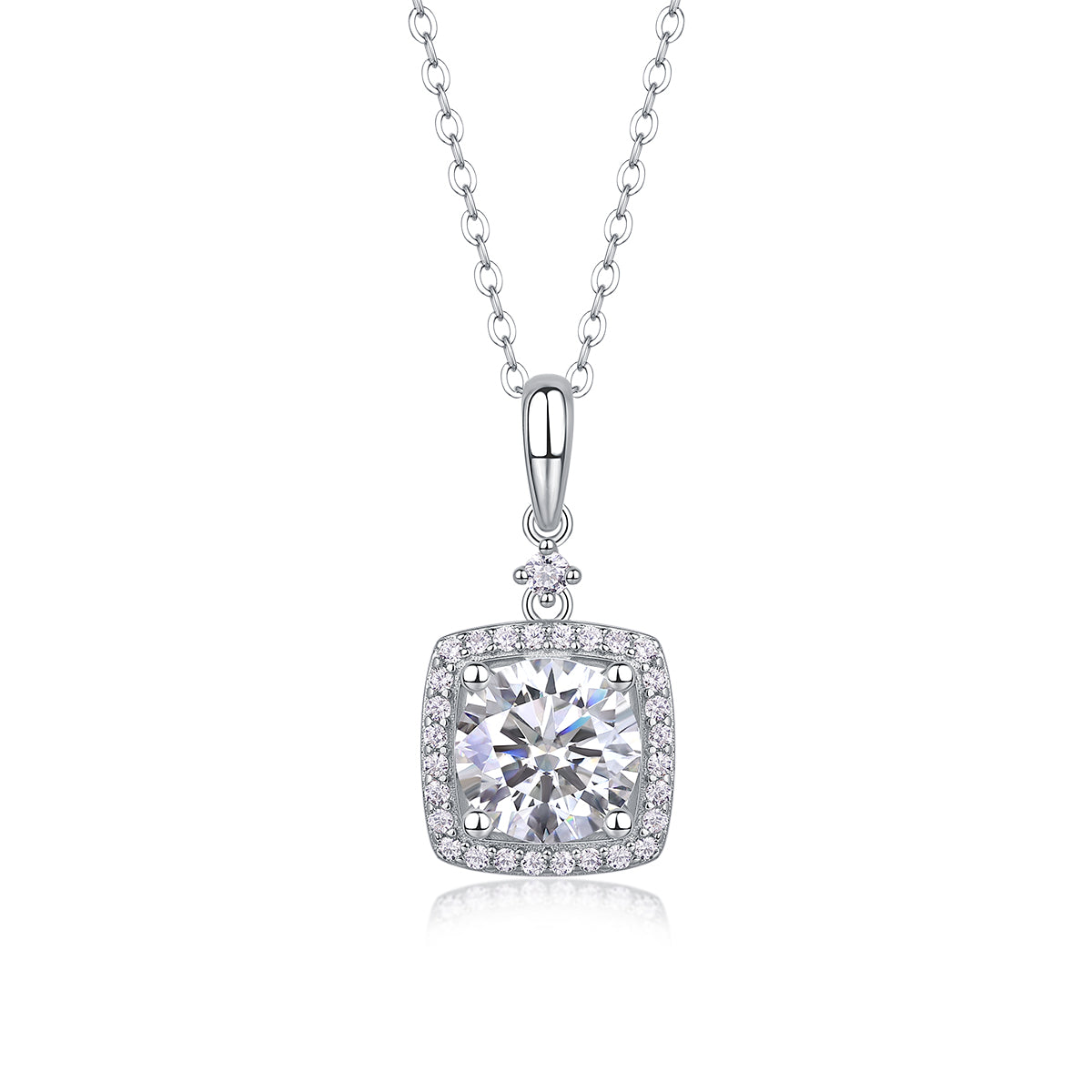 Innocence - A Fashionable And Luxurious Diamond Jewelry Piece Set With 2-carat Moissanite S925 Sterling Silver And Platinum-plated Pendant