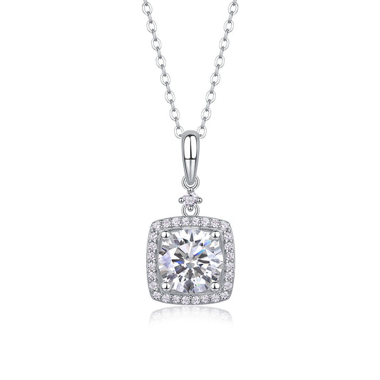 Innocence - A Fashionable And Luxurious Diamond Jewelry Piece Set With 2-carat Moissanite S925 Sterling Silver And Platinum-plated Pendant
