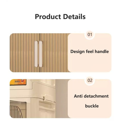 Collapsible Storage Bins With Magnetic Door  Plastic Storage Cabinet With Wheels  Closet Organizers And Storage Containers
