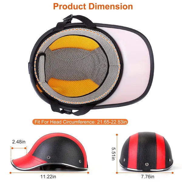 Safety Bicycle Helmet Adjustable Windproof Bike Helmet Sunshade Baseball Cap Anti UV Cycling Motorcycle Hat Leather Helmet