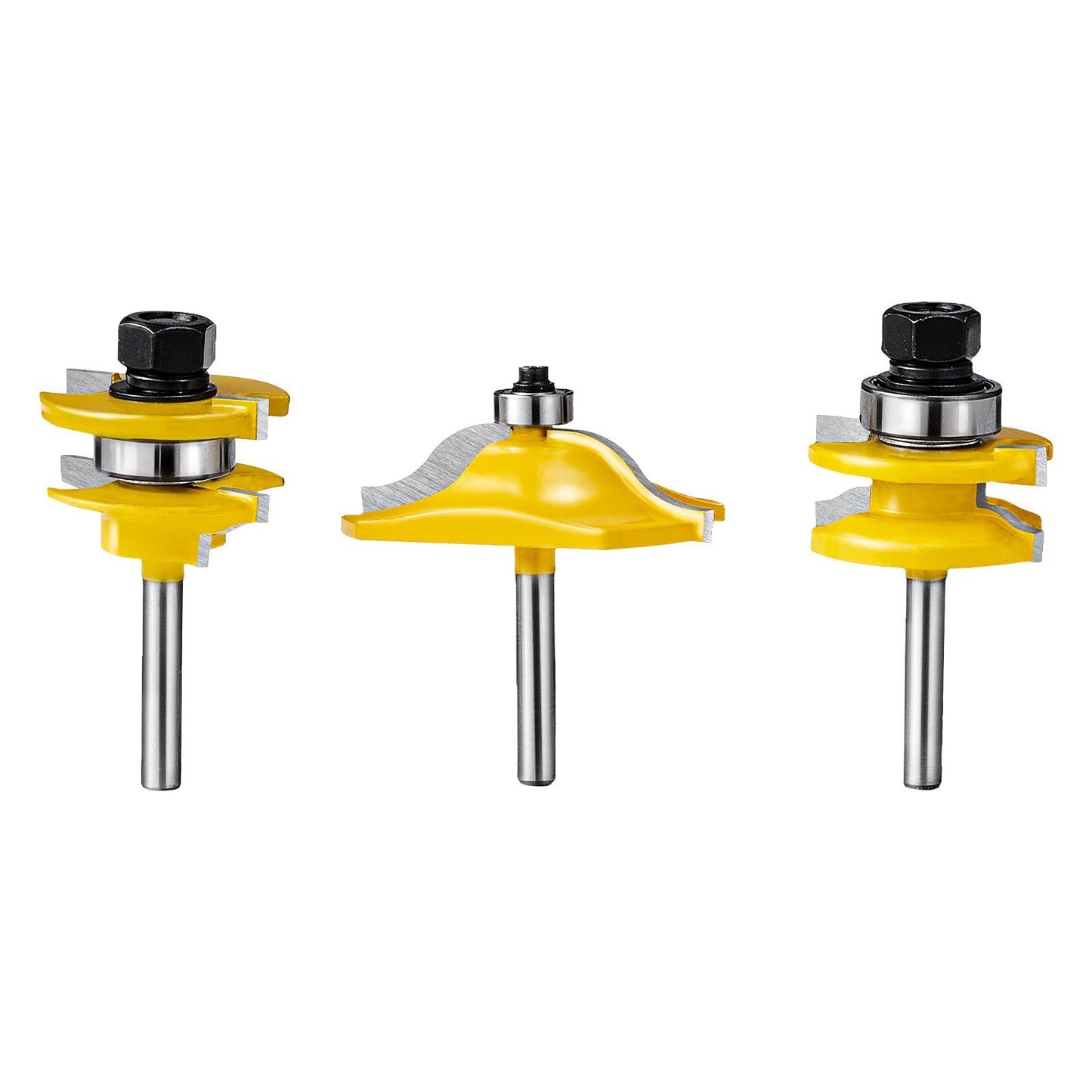 VEVOR Router Bits Set 3 Pieces Carbide Router Bit  Shank Carrying Case