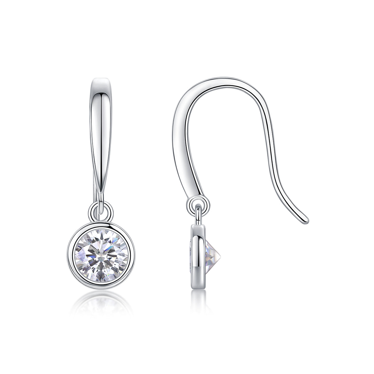 Soft Light And Sweet Whispers - Fashionable Earrings And Stud Jewelry Set With Moissanite S925 Sterling Silver And Platinum-plated Diamonds
