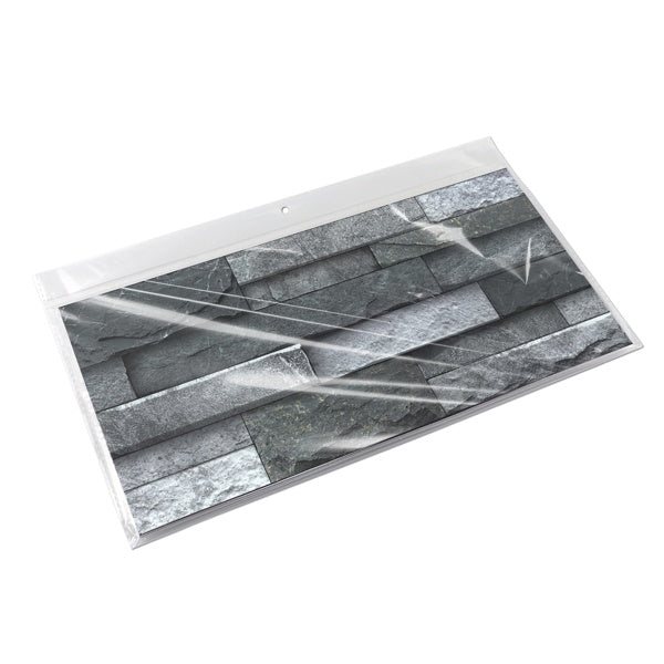 Black Gray Stone Tile Peel And Stick Wallpaper Home Decoration Waterproof Self-Adhesive Wallpaper For Bathroom Kitchen Living Room Splash-proof Removable No Glue Required Easy To Install