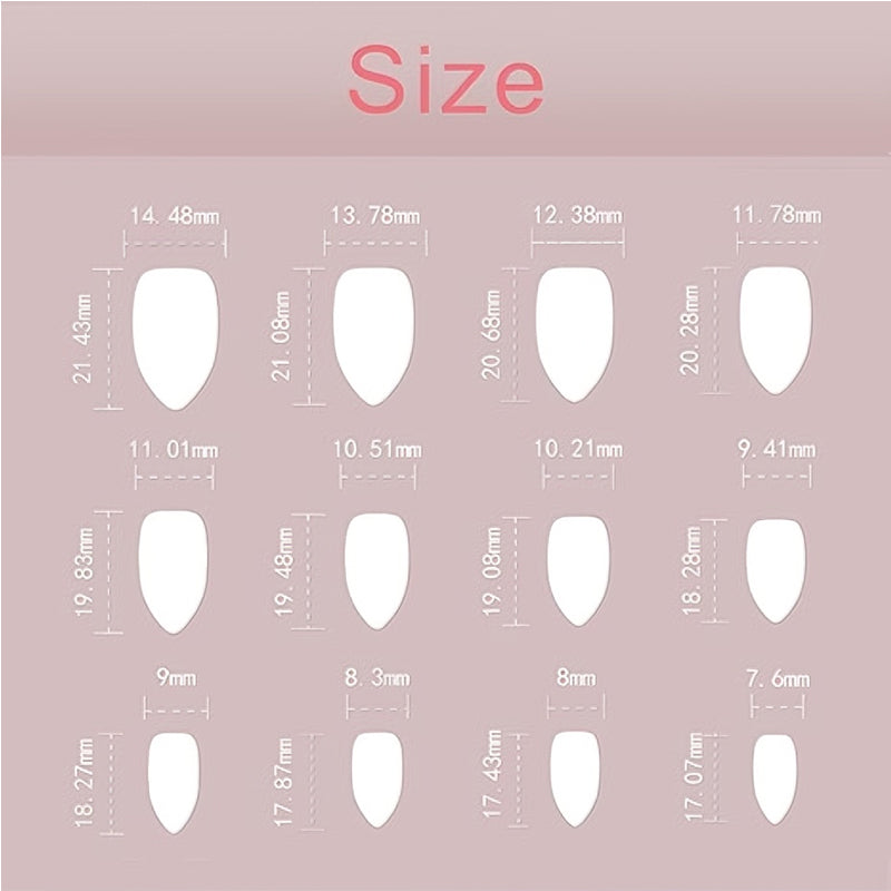 24 PCS Aurora Powder Nail Art, Length Long Water Pipe Fake Nails, Had Nail Tips False Nail