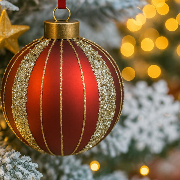 4PCS Set  Christmas Glass Ball Ornaments Holiday Tree Hanging Decorations Party Decor Supplies FBA Shipment