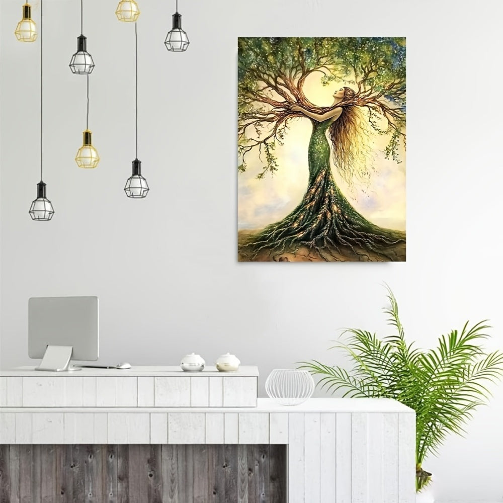 Room Decor 1pc Tree Of Life Canvas Art Print, Wooden Framed Nature-Inspired Wall Decor For Living Room, Bedroom, Office, Cafe - Unique Gift Idea, Creative Home Decoration--Selling On Temu Is Prohibited