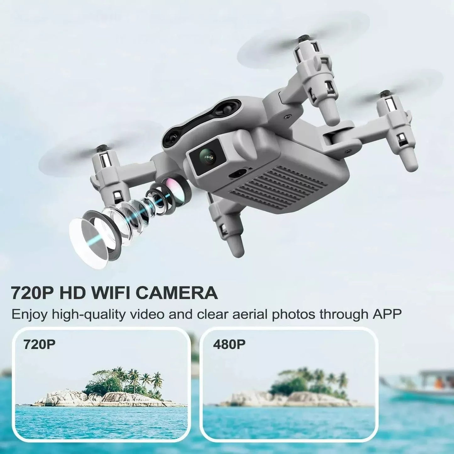 V9 Mini Drone For Kids Adults 720P HD FPV Camera, Foldable RC Quadcopter For Boys Girls With Altitude Hold, Headless Mode,