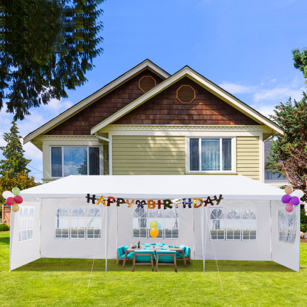 5-Sided Outdoor Party Tent Iron PE Cloth Spiral Pipe Pergola