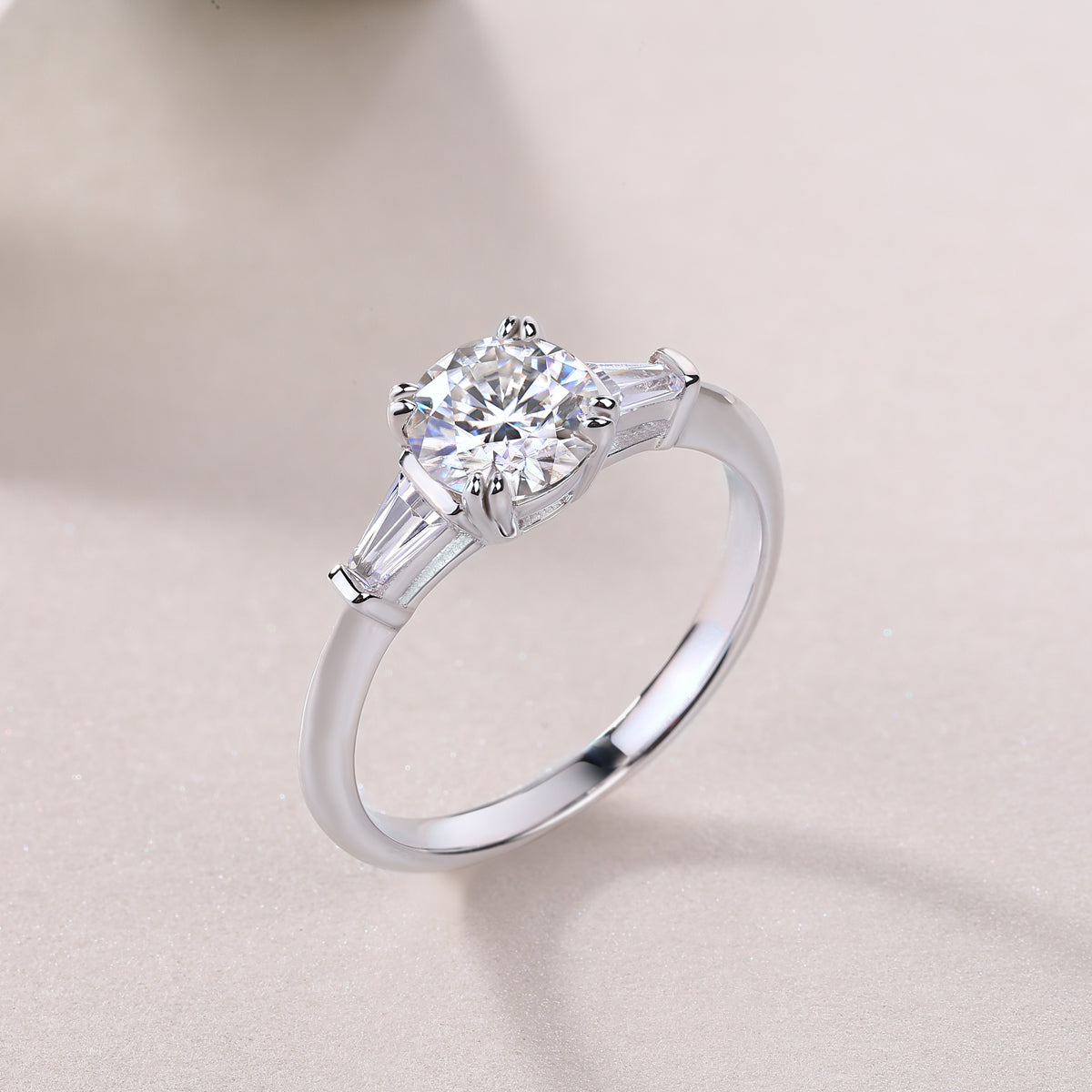 1Luxury Fashion Diamond Wedding Ring Classic Set With Moissanite Silver Ring