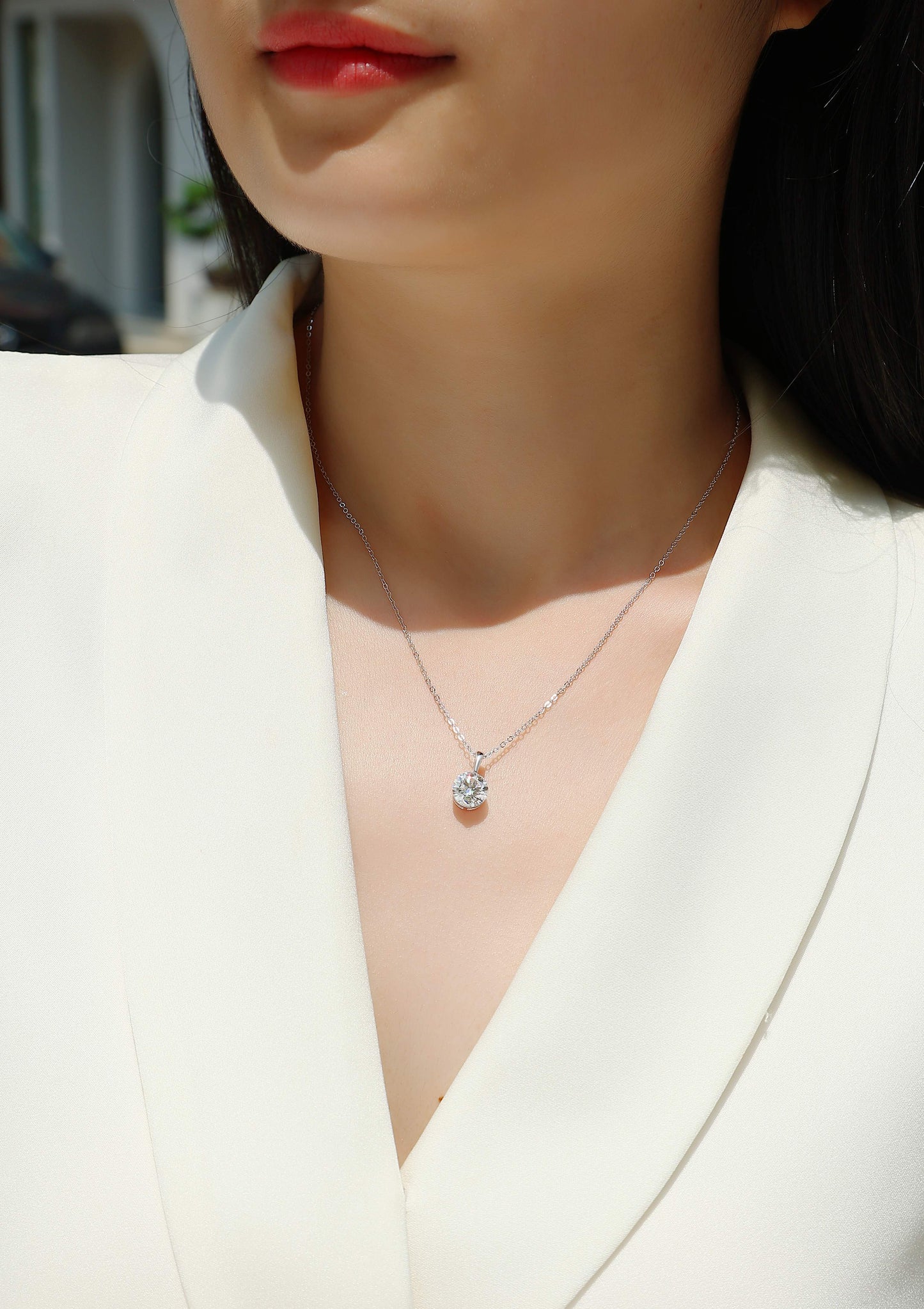 Star - A Fashionable And Luxurious Diamond Jewelry Pendant Set With 2-carat Moissan Diamond S925 Sterling Silver And Platinum Plating