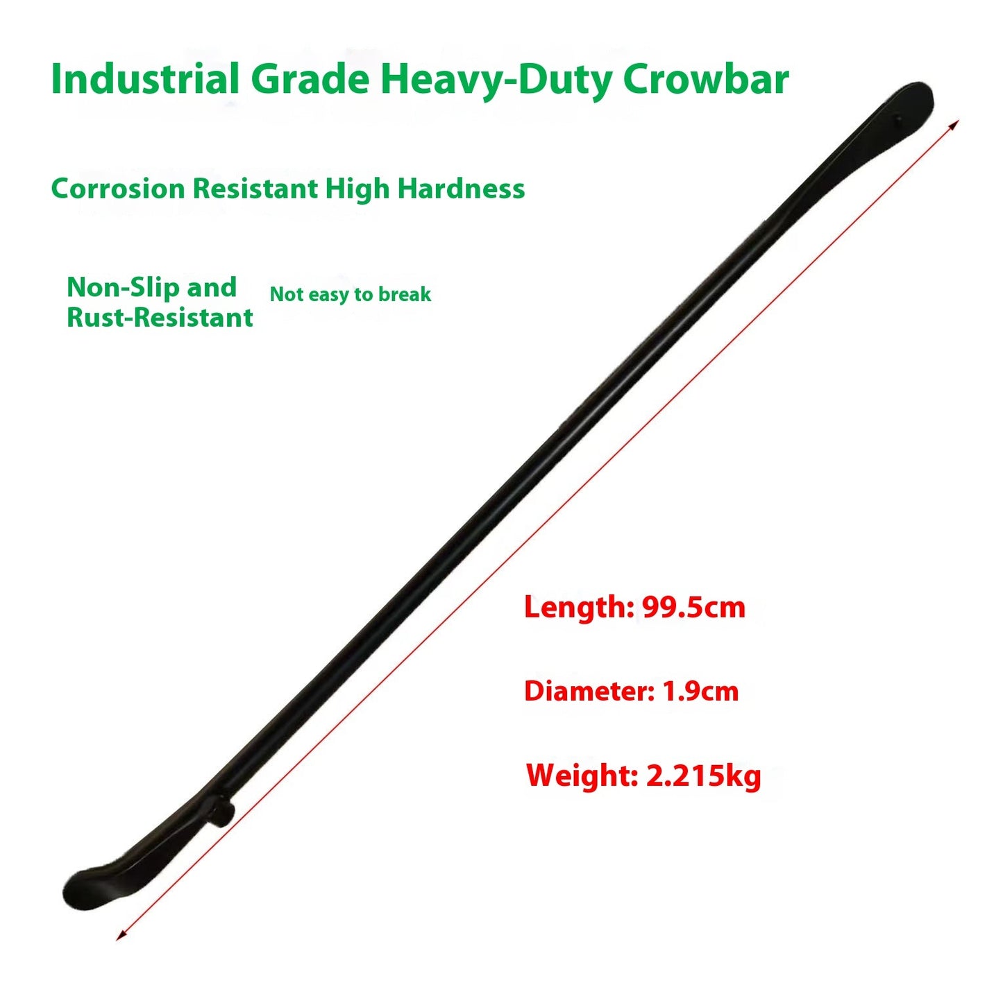 Tire Changer Tool Wrecking Bar Tire Repair Solid Black Wrecking Bar