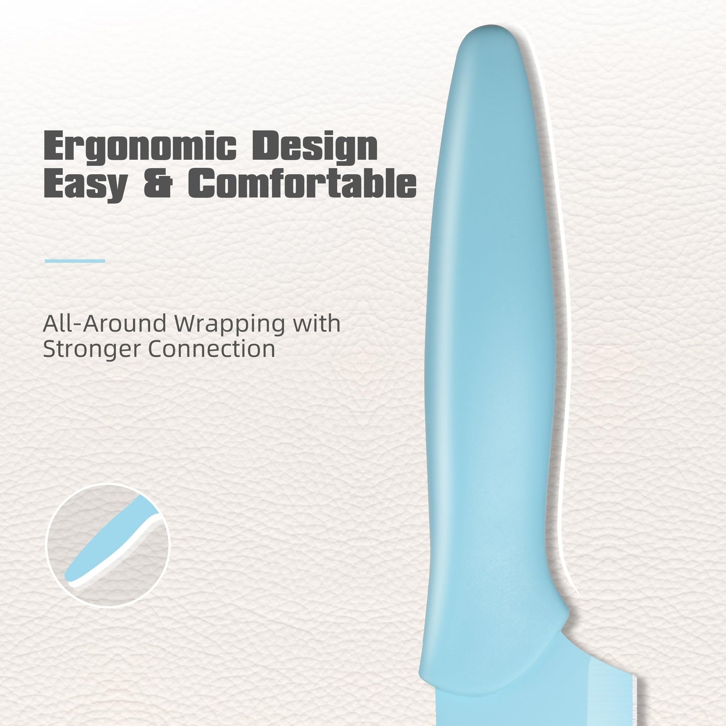 Kitchen Knife Set With Block, 14 Piece BLUE Non-Stick Paint Coating Stainless Steel Knives Set, Anti-Rust And Dishwasher Safe, 12 Knives With Kitchen Shears And Block