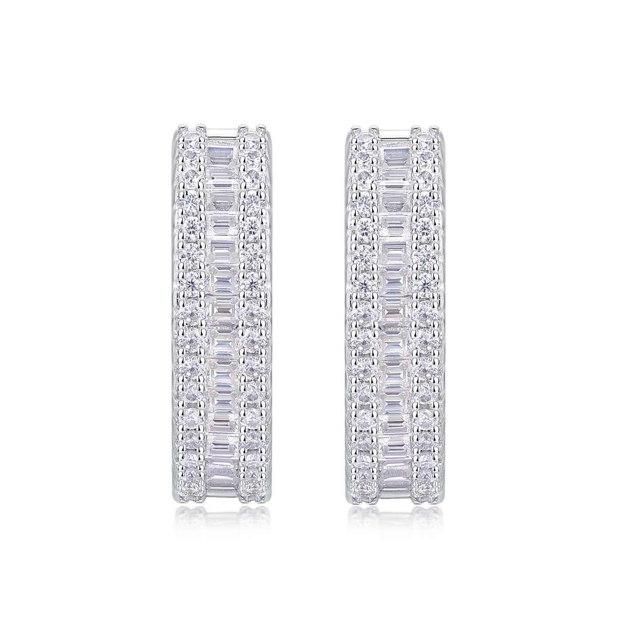 Woven Light Luxury Fashion Diamond Earrings Stud Inlaid With Mosan Diamond Silver Ornaments