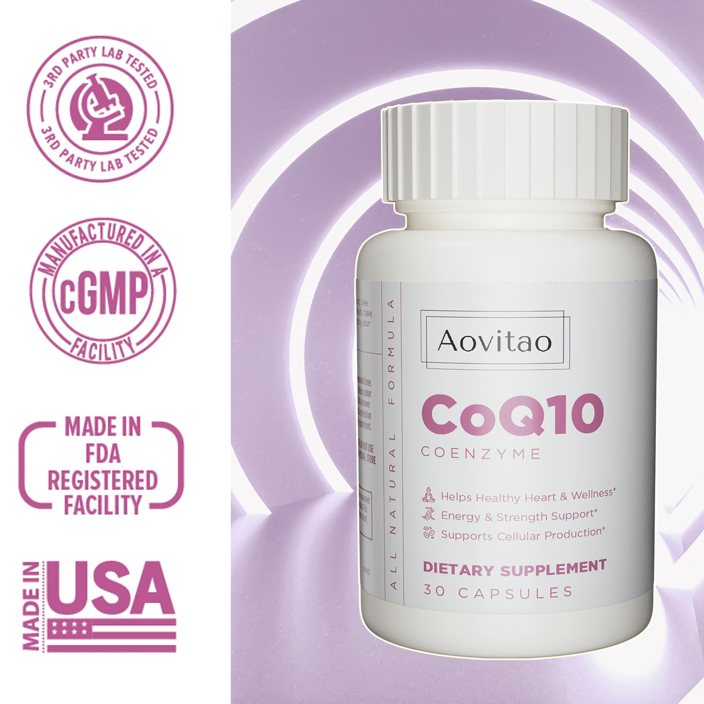 CoQ10 For Women Female Q10 Antioxidants Detox Menopause Immuse 200mg 30 Veg Non-GMO And Gluten Free Immune Supplement
