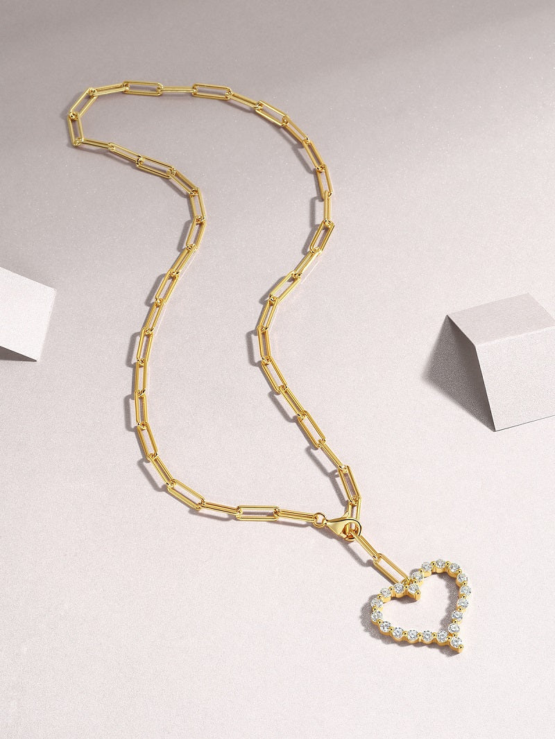 Heart's Wish - Fashionable Diamond Jewelry, Silver Jewelry, 13g Pure Silver Jewelry, Set With Small Moissanite S925 Sterling Silver And Gold-plated