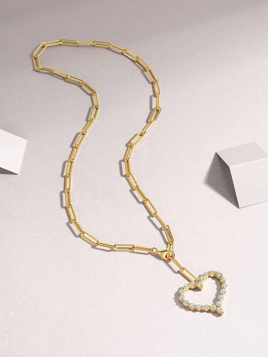 Heart's Wish - Fashionable Diamond Jewelry, Silver Jewelry, 13g Pure Silver Jewelry, Set With Small Moissanite S925 Sterling Silver And Gold-plated