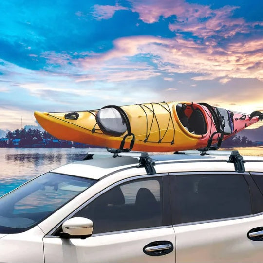 47.24in Universal Top Roof Rack Cross Bar Cargo Carrier Aluminum Crossbar Rack With 165LBS Capacity Fit For Most Vehicle Wagon Car Without Roof Side Rail