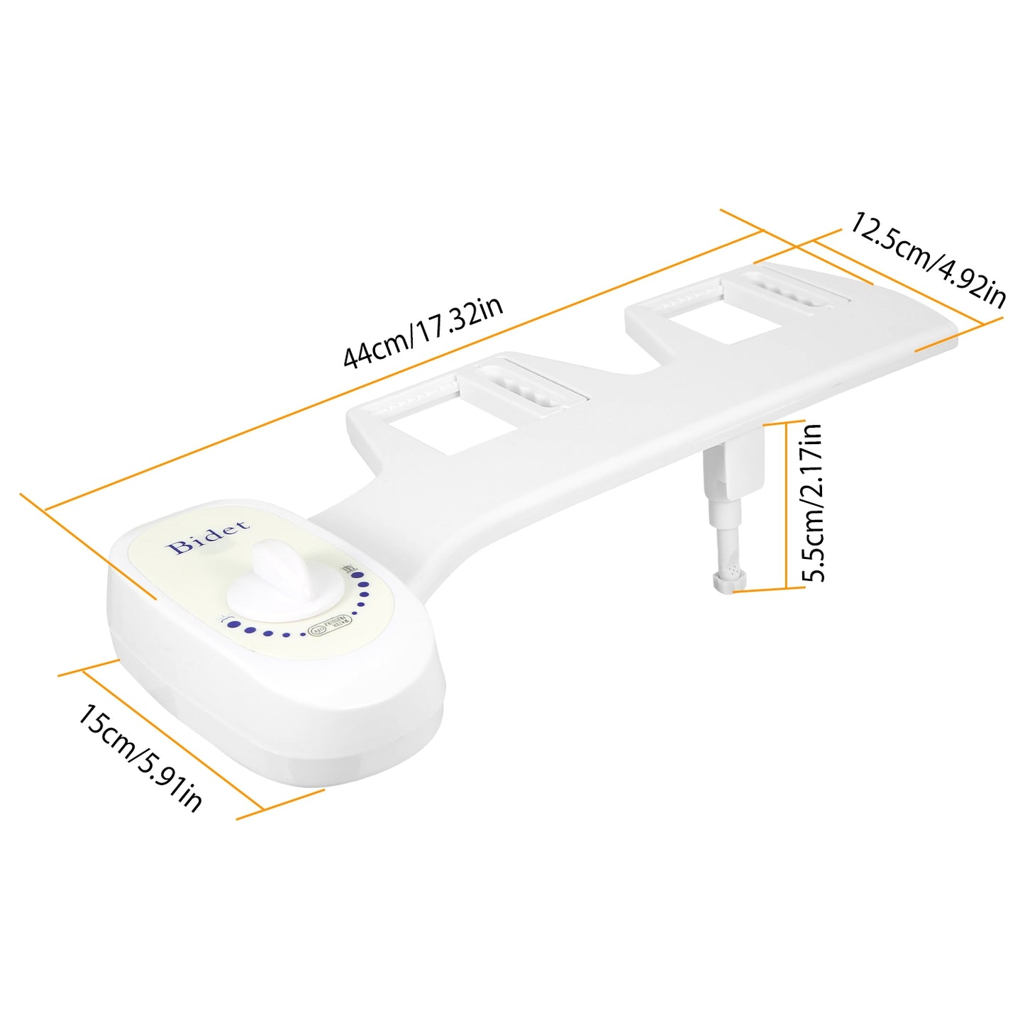Bidet Water Spray No Electric Mechanical Bidet Toilet Seat Attachment Adjustable Water Pressure