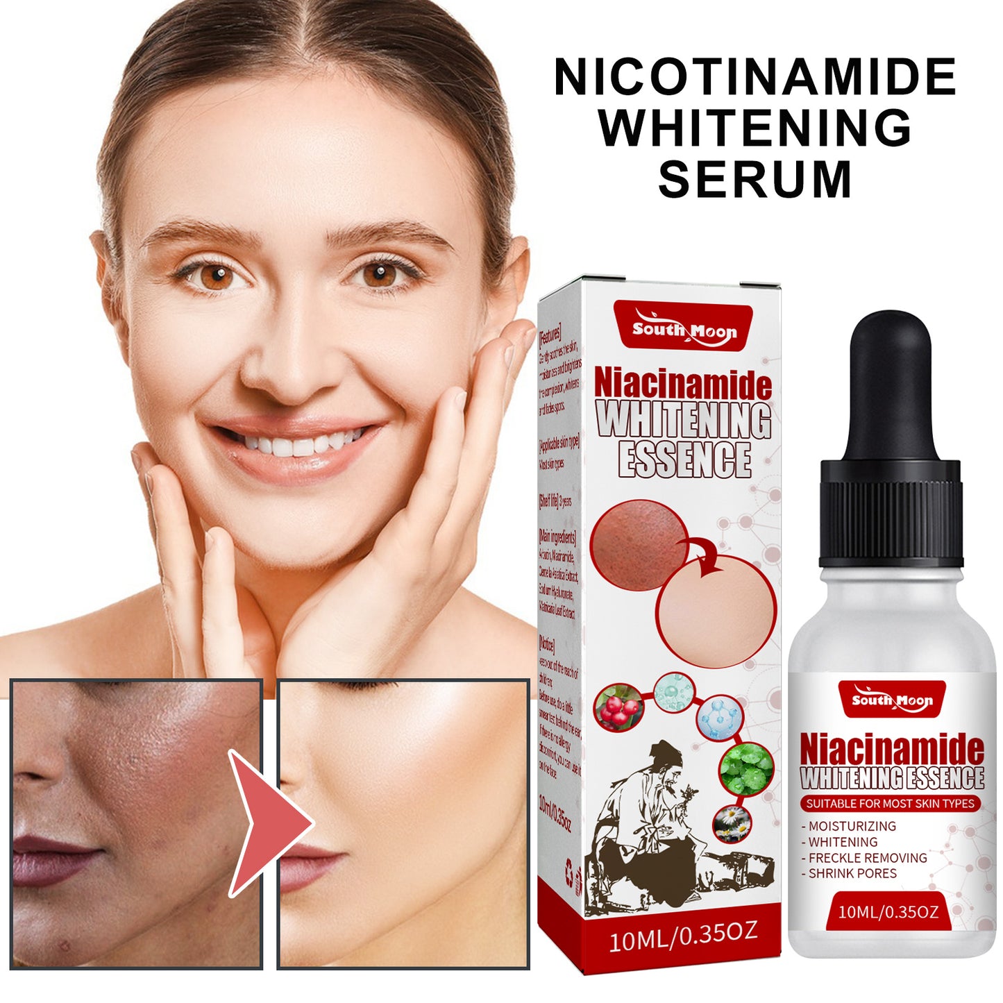 South Moon Nicotinamide Skin Care Essence Facial Skin Hydrating And Firming Skin Care Essence