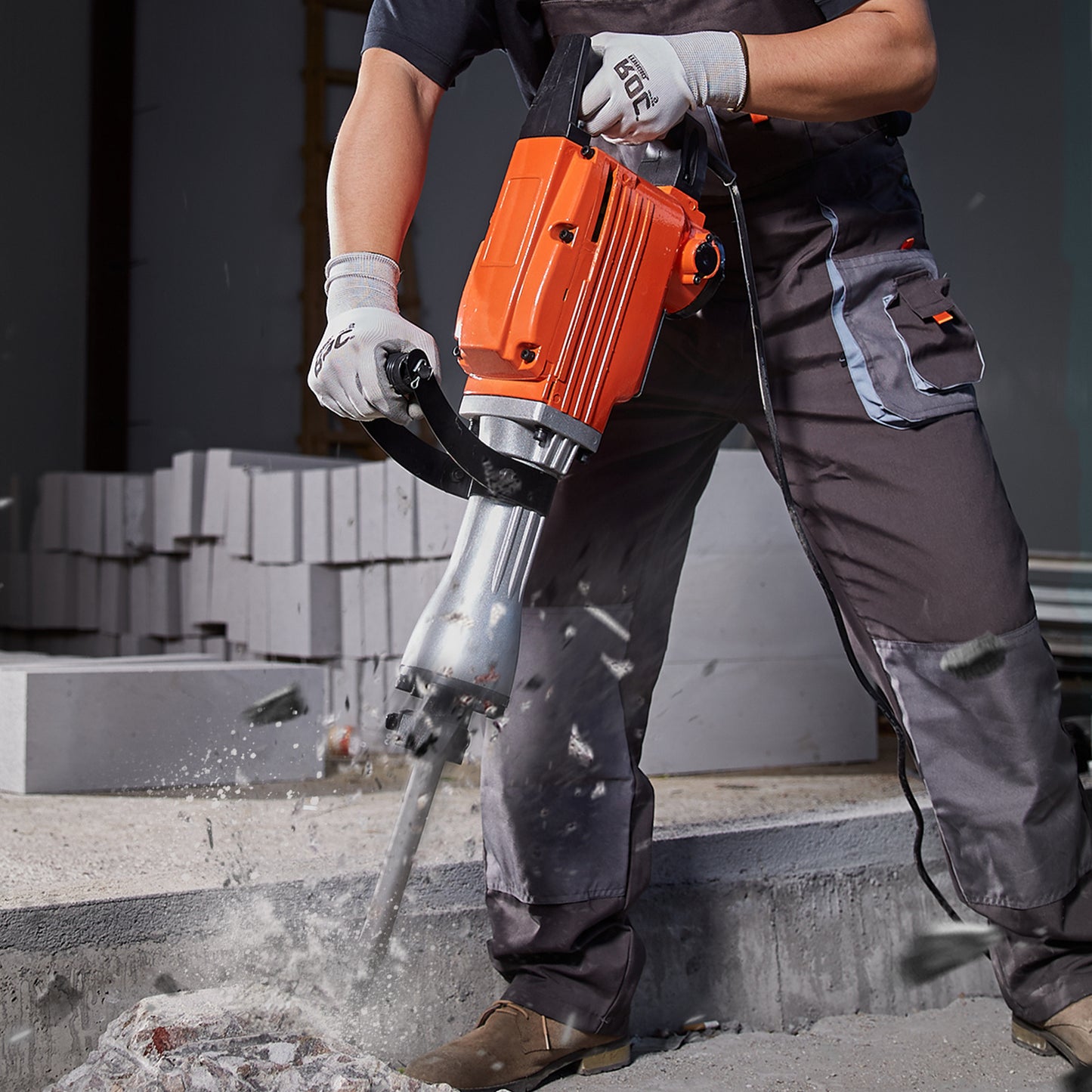 VEVOR Demolition Jack Hammer Concrete Breaker 2200W Electric Hammer 6 Chisel Bits