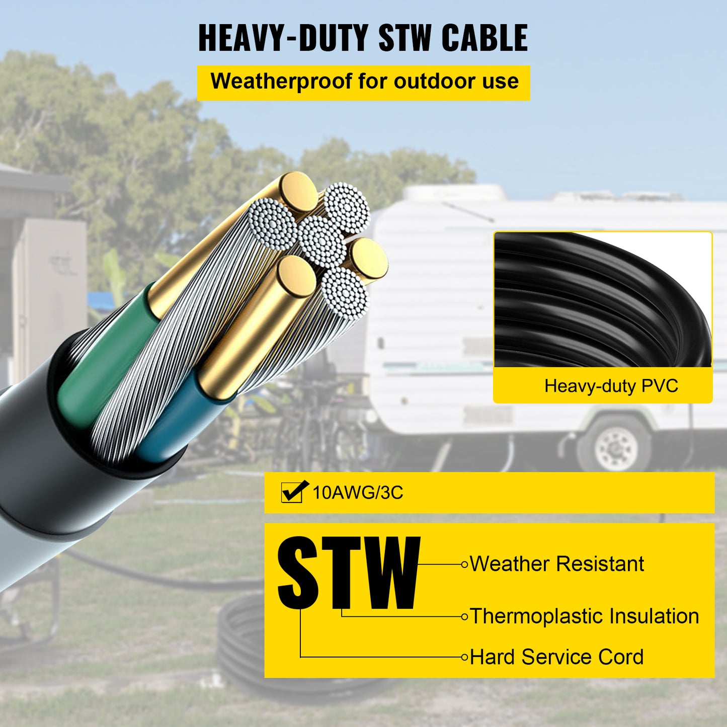 VEVOR  Welding Extension Cord 50ft MIG TIG Plasma Welding Cord 30A Extension Cord For Portable Welders