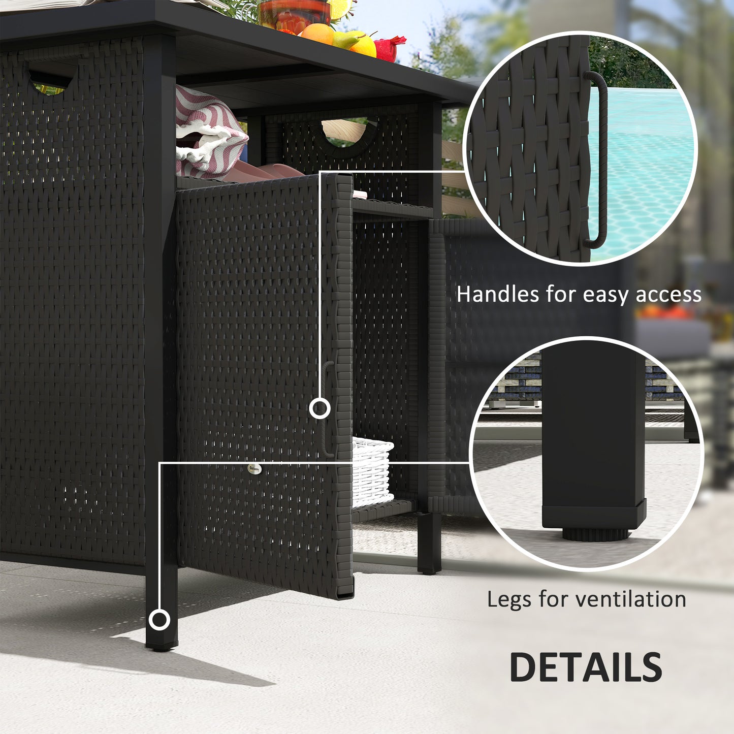 Outdoor Pool Towel Storage Cabinet Organizer