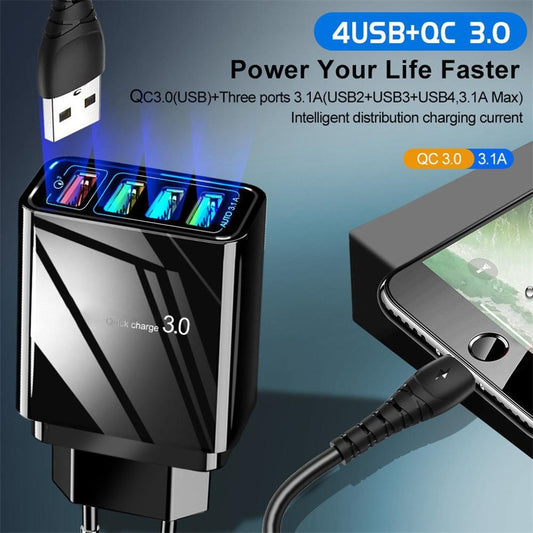 4USB Mobile Phone Charger 3A Charging Head