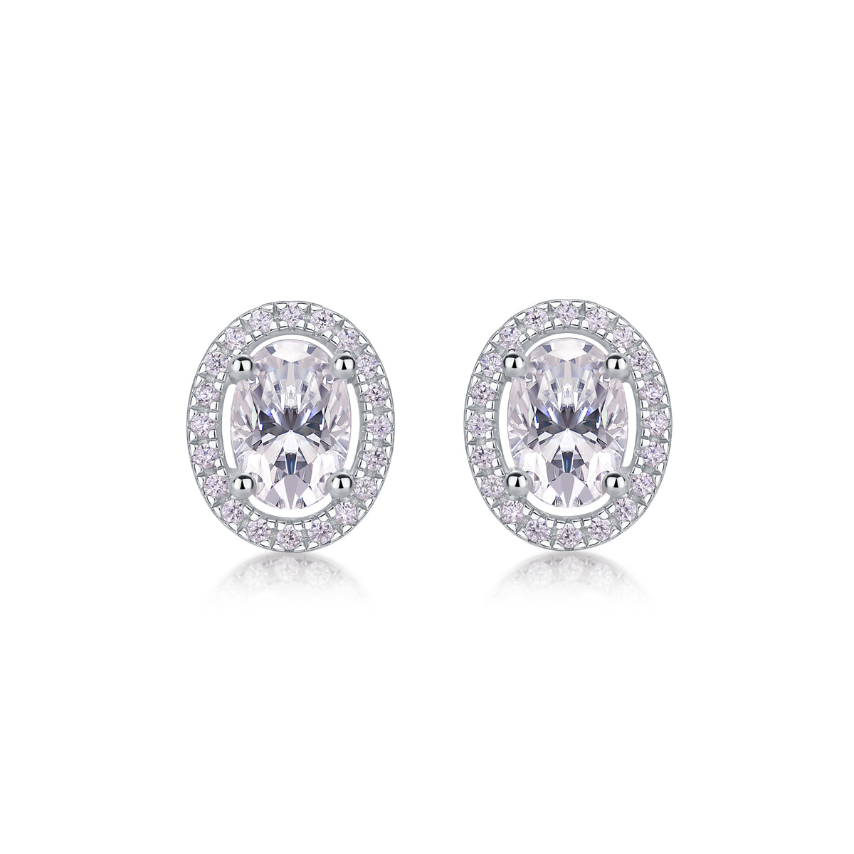 Phantom Night - Fashionable And Luxurious Diamond Jewelry Set With Moissanite S925 Sterling Silver And Platinum-plated Stud Earrings