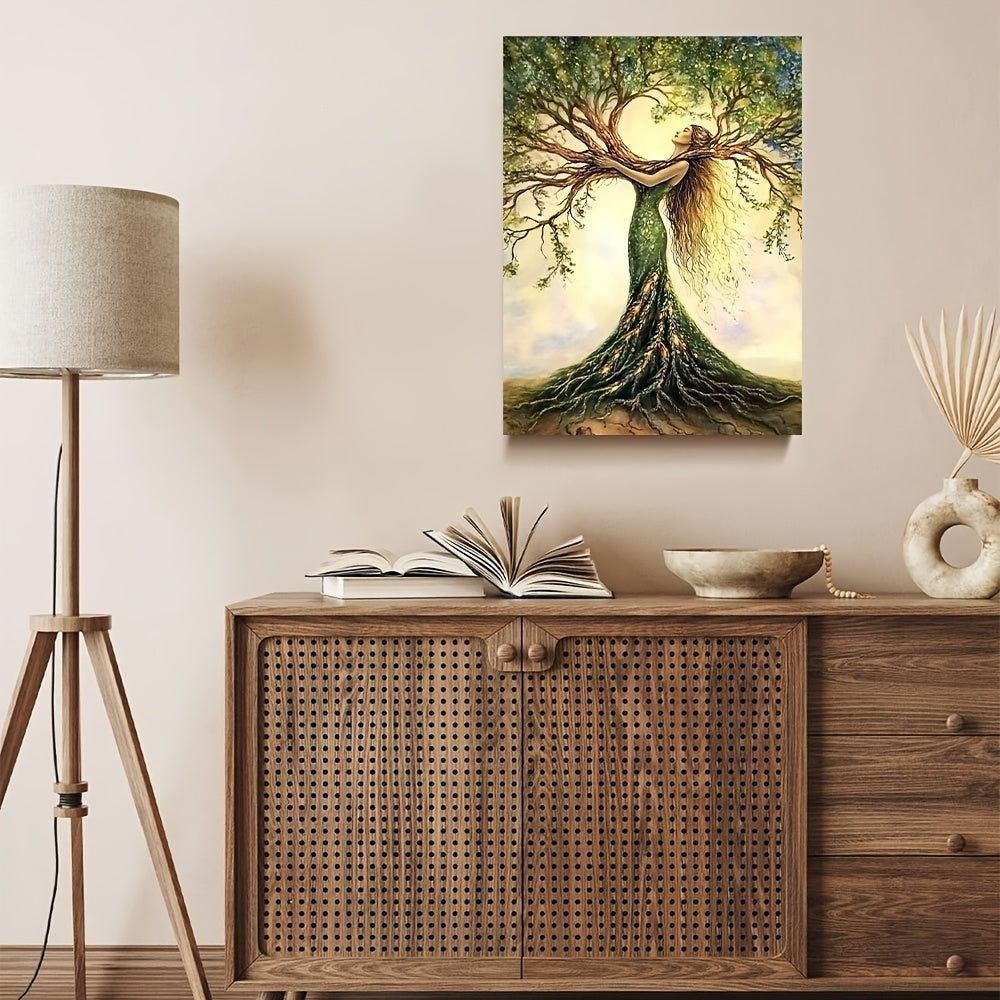 Room Decor 1pc Tree Of Life Canvas Art Print, Wooden Framed Nature-Inspired Wall Decor For Living Room, Bedroom, Office, Cafe - Unique Gift Idea, Creative Home Decoration--Selling On Temu Is Prohibited