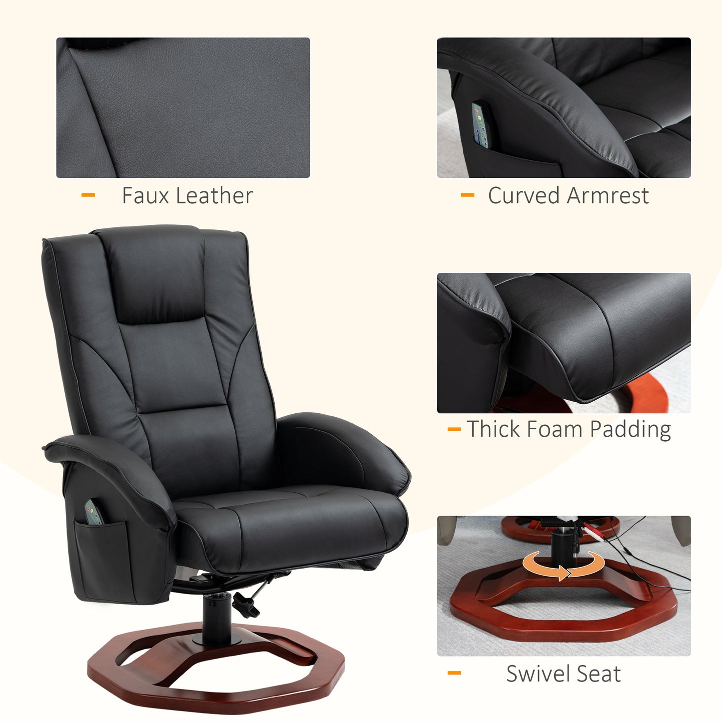 Massage Recliner Chair with Ottoman