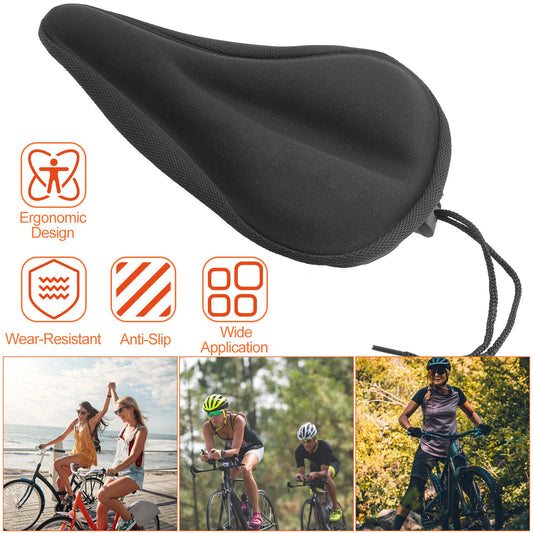 1Pc Bike Seat Cover Anti-Slip Comfortable Bicycle Padded Saddle Cover Wear Resistant Soft Gel Cushion For Narrow Bike Seats Mountain Bike Seat
