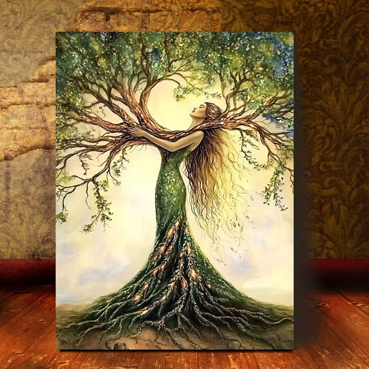 Room Decor 1pc Tree Of Life Canvas Art Print, Wooden Framed Nature-Inspired Wall Decor For Living Room, Bedroom, Office, Cafe - Unique Gift Idea, Creative Home Decoration--Selling On Temu Is Prohibited