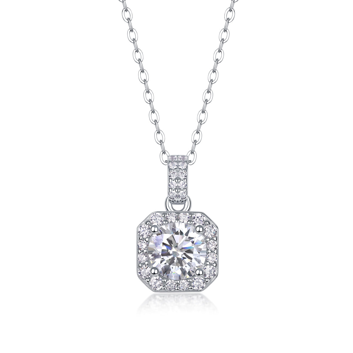 Dawn Light - A Fashionable And Luxurious Diamond Jewelry Pendant Set With 1-carat Moissanite S925 Sterling Silver And Platinum Plating