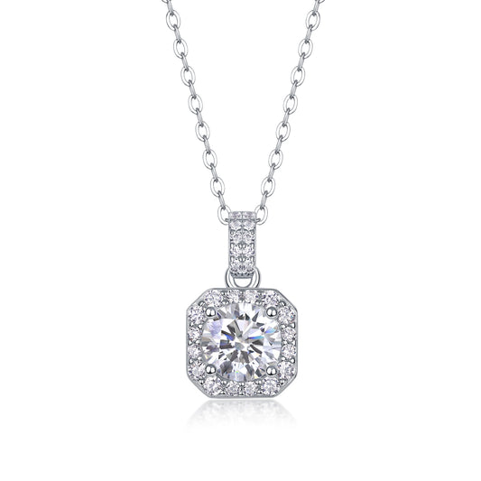 Dawn Light - A Fashionable And Luxurious Diamond Jewelry Pendant Set With 1-carat Moissanite S925 Sterling Silver And Platinum Plating