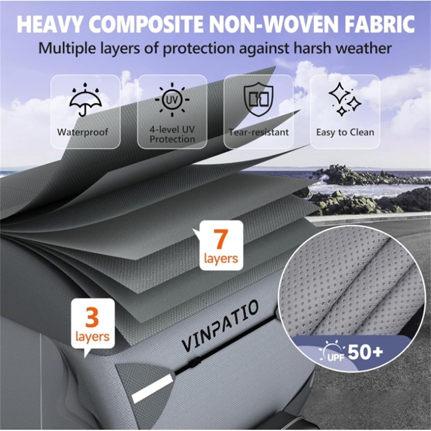 Heavy-Duty Teardrop Trailer Cover, All-Weather Protection With Windproof Straps - Extra Thick, Tear-Resistant, Breathable Fabric For Campers & RVs
