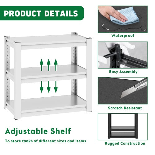 20-30 Gallon Fish Tank Stand - Metal Aquarium Stand, 34 W X 18 D X 31H Adjustable Heavy Duty Reptile Tank Stand, Adjustable 3-Tier Fish Tank Rack Shelf For Home Office, Tank Not Included