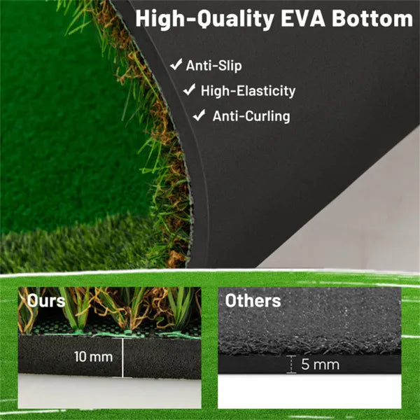 10x5ft Golf Putting Mat (Green) - 3 Real-Sized Holes+Flags, High-Density PP+PE Turf, Indoor/Outdoor Use