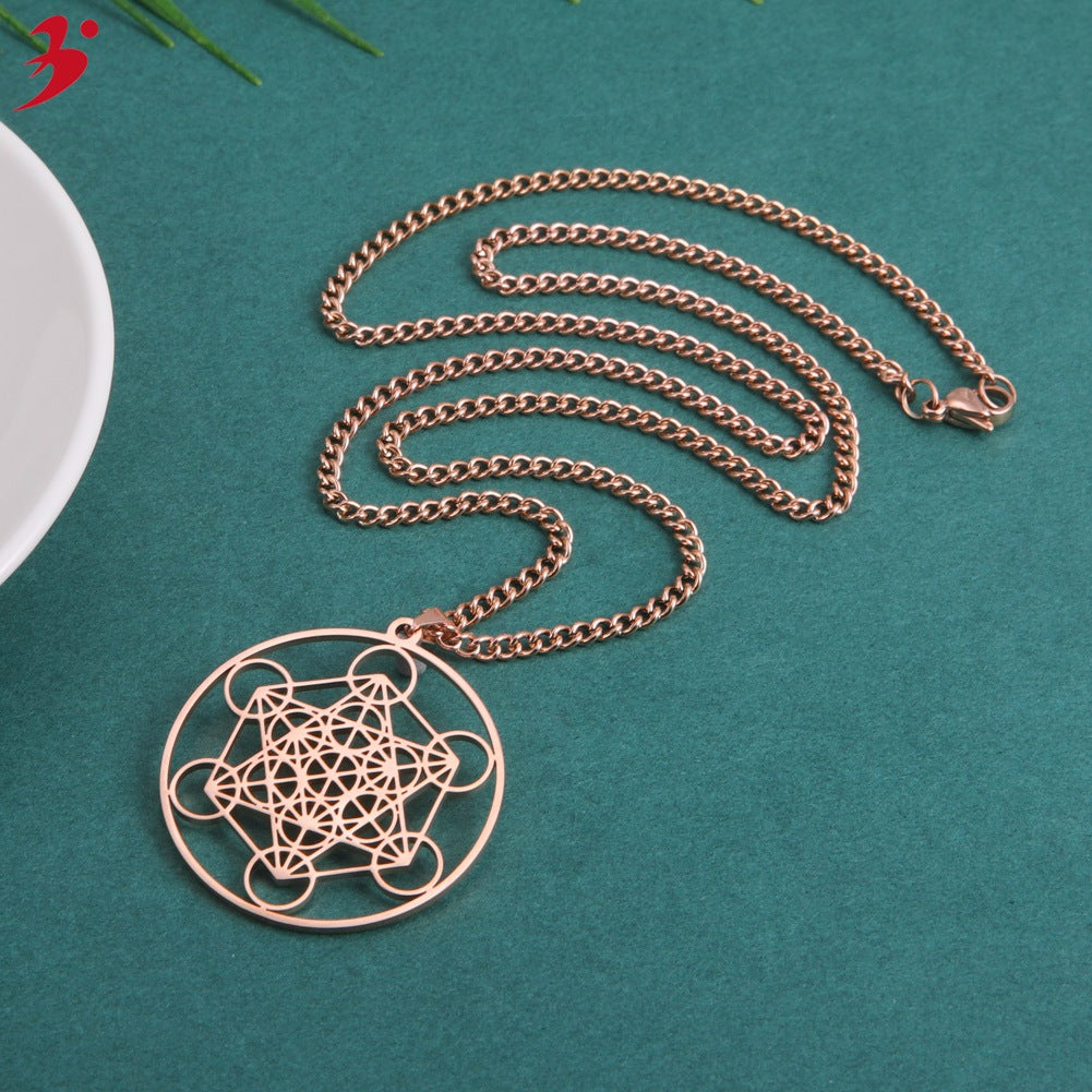 European and American Stainless Steel Hollow Pendant Supernatural Moon Goddess Necklace Couple Fashion Jewelry Factory Outlet