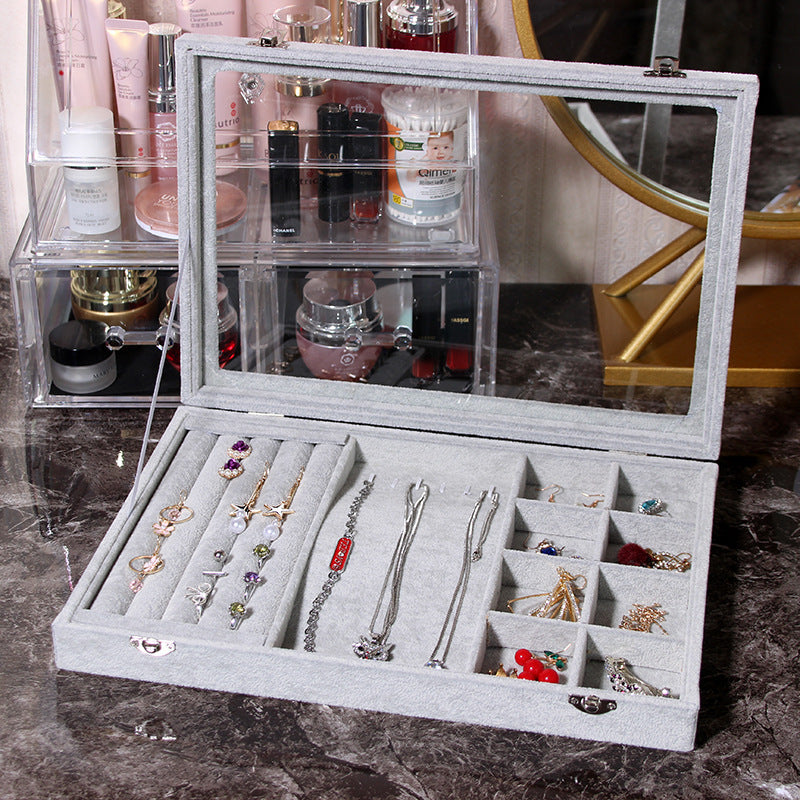 Jewelry Box Ring Earrings Necklace Bracelet Earrings Jewelry Display Tray Storage Box Large Capacity Seok Jewelry Box With Lid